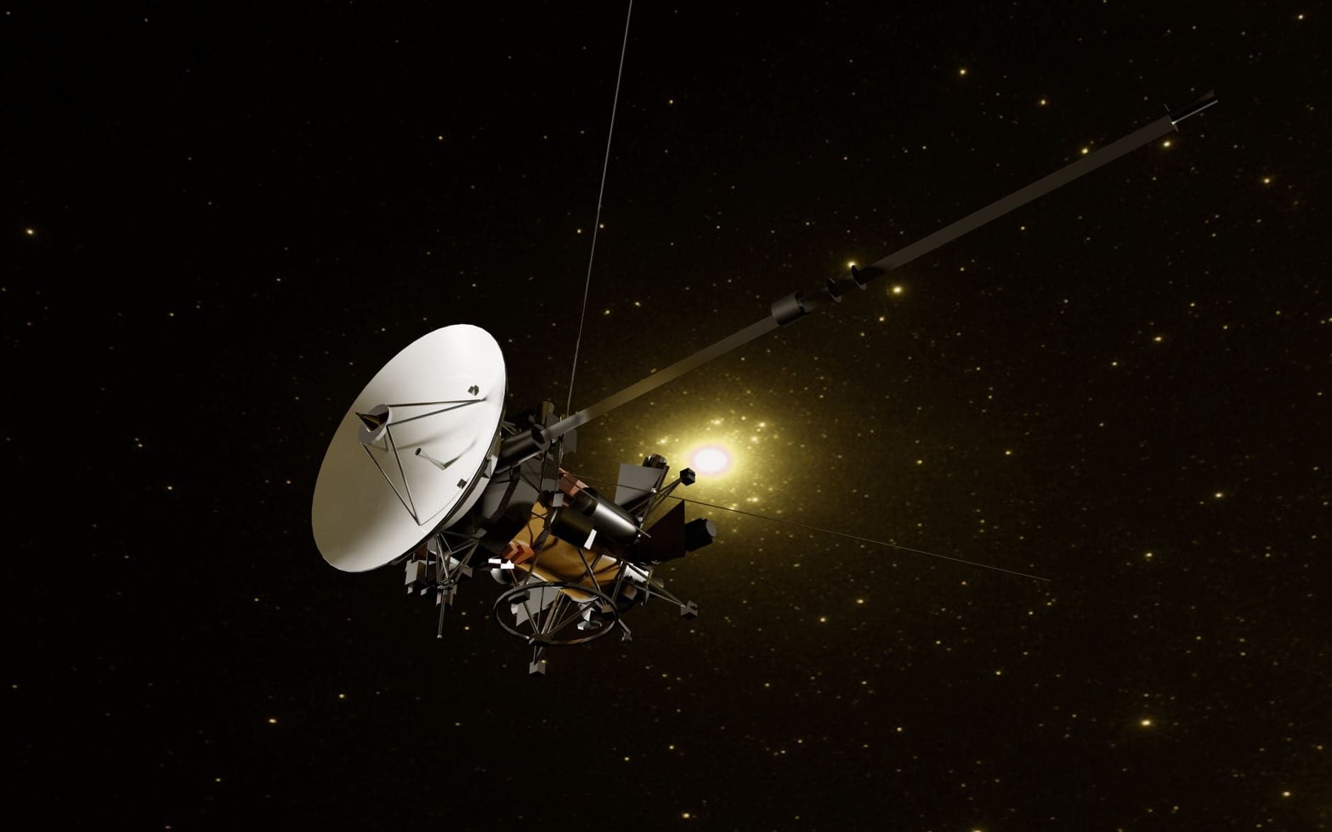 The Voyager 1 probe, launched in 1977, is now so far from Earth that a radio signal travelling at the speed of light takes over 22 hours to reach it, and it is still sending data back from interstella