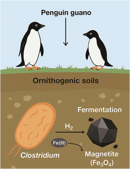 Fermentative iron reduction by a psychrotolerant Clostridium-dominant consortium enriched from Antarctic penguin-impacted soils